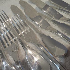 6 silver-plated fish cutlery sets Christofle Cluny model Vintage 1990 French silver-plated 12p fish cutlery set