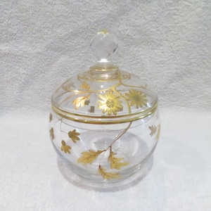 Pretty sugar crystal decoration floral decoration gilded Baccarat early 20th c french crystal sugar bowl