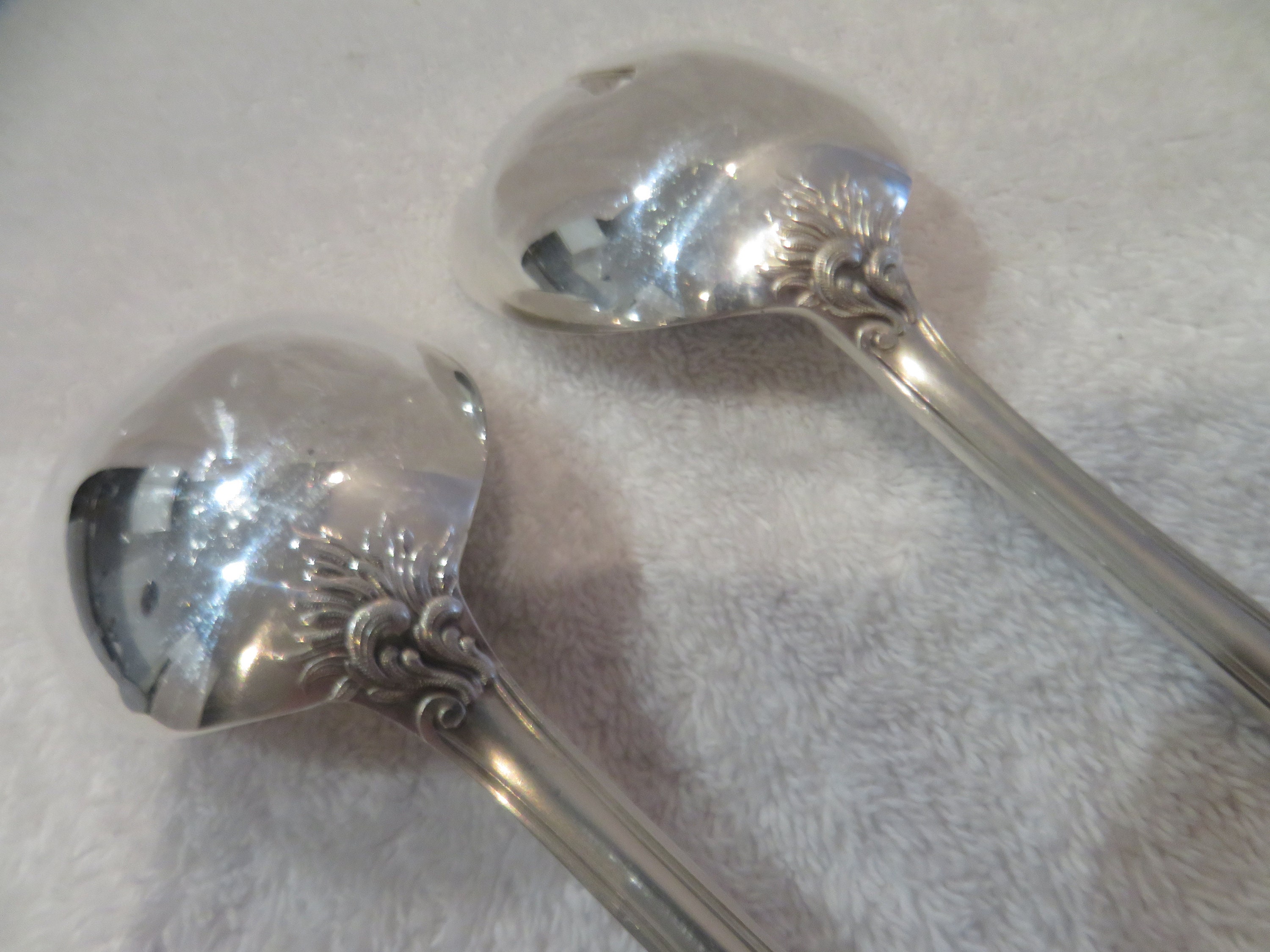 Service à Salade Ancien En Métal Argenté Frionnet François - 23,5 Cm - France