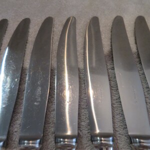 10 couteaux de table métal argenté style art deco orfèvre Alfenide French silver-plated dinner knives 24,8cm image 6