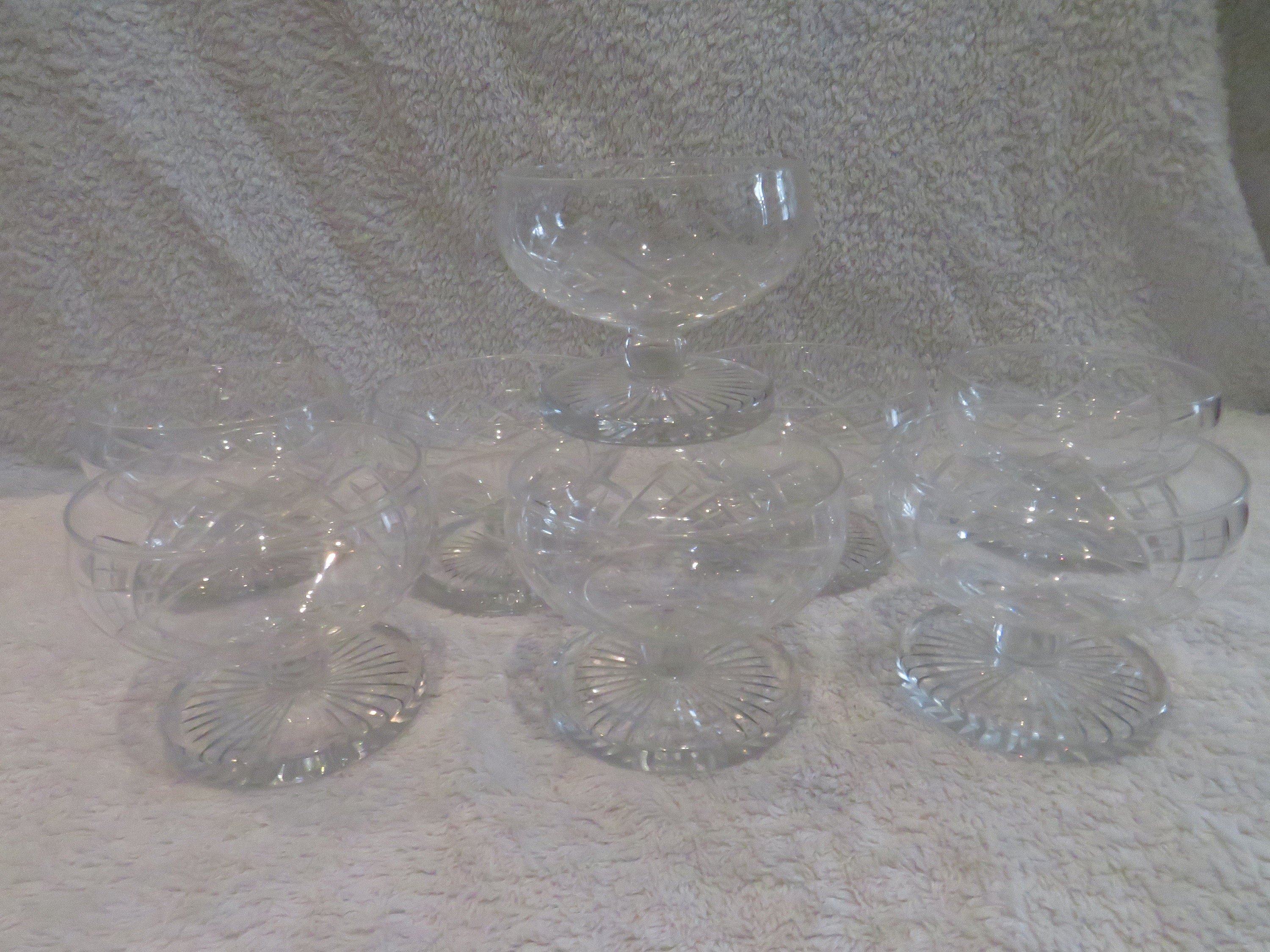8 Coupes À Champagne 16Cl Cristal Saint Louis Modèle Florian Catalogue 1948 French Crystal Cups