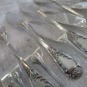 12 silver metal fish cutlery rocaille style Marly goldsmith Saint Medard Vintage French silver-plated 24p fish cutlery set rococo st