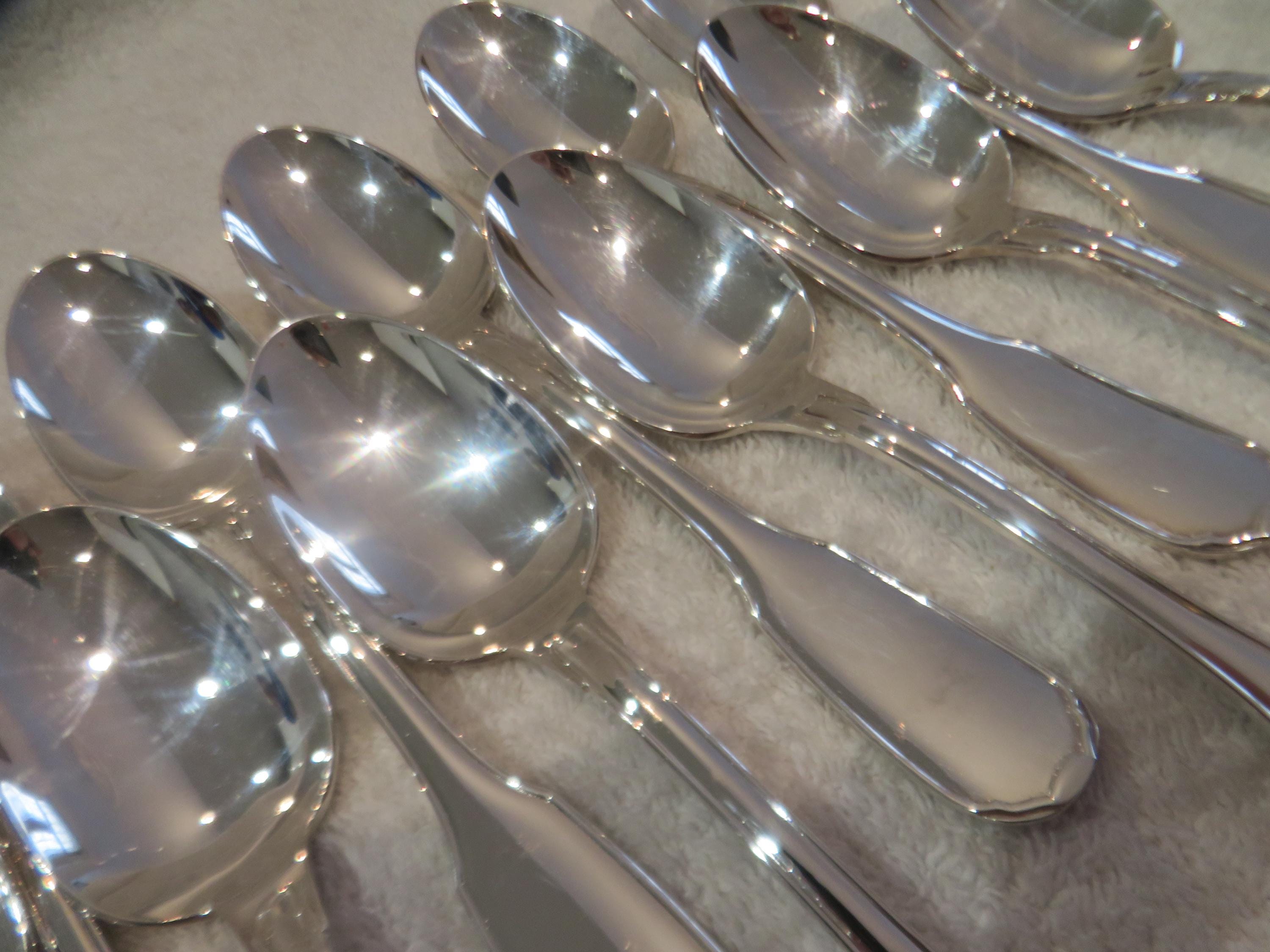9 cuillères a soupe en métal argenté christofle modèle uniplat | eBay
