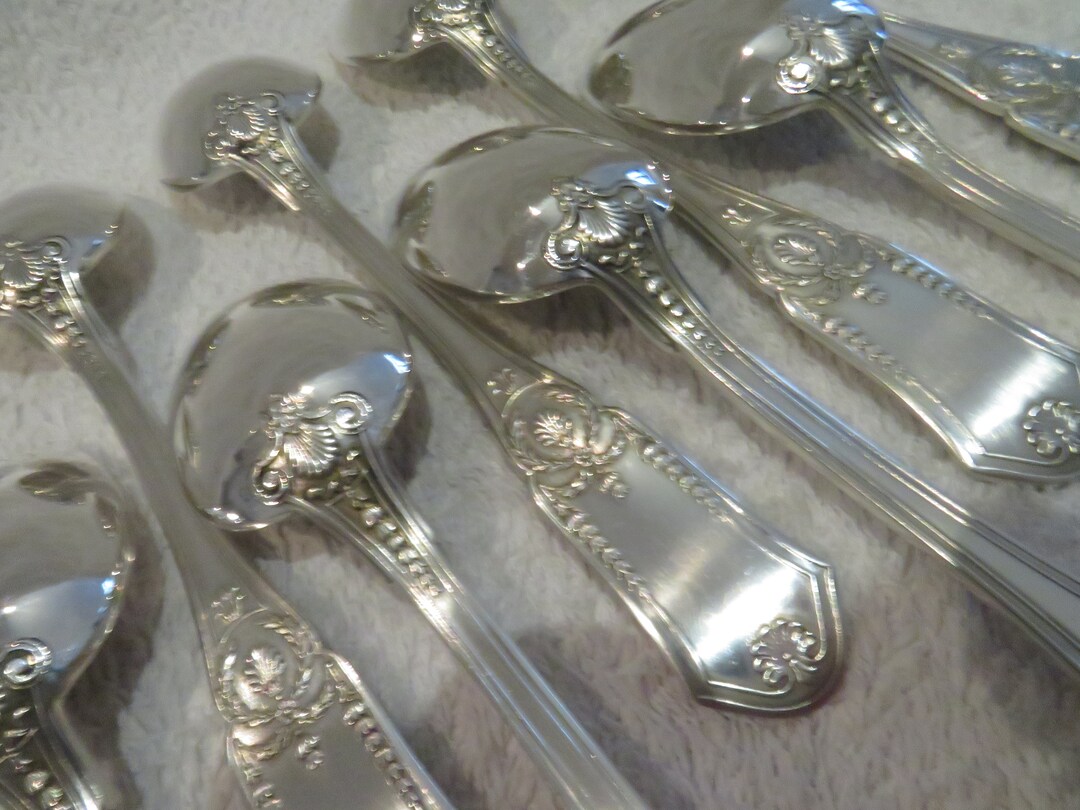 9 Tablespoons Silver Metal Style Empire Goldsmith Boulenger Empire