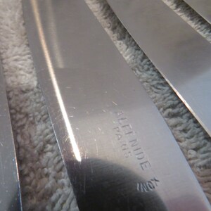 10 couteaux de table métal argenté style art deco orfèvre Alfenide French silver-plated dinner knives 24,8cm image 7