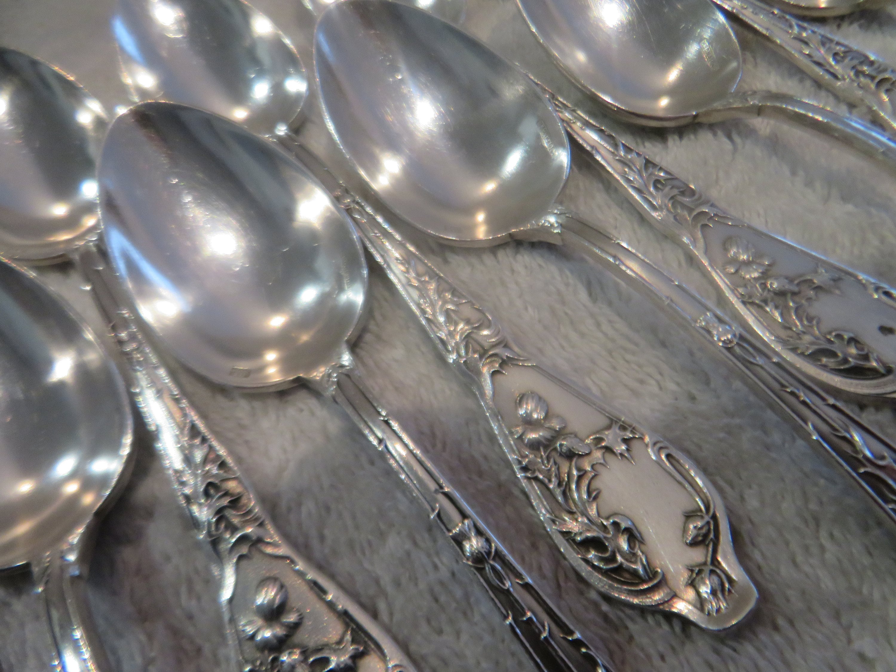 12 Cuillères à Café Argent Massif , Orfèvre Olier Et Ca