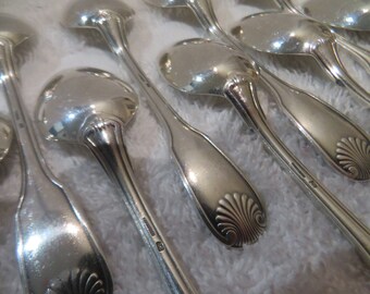 Lot de 11 grandes cuillères Christofle-Alfènide modèle Tosca Noir Argent - Vendu
