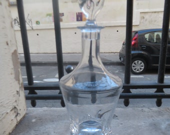 Carafe cristal Daum Nancy modèle Sorcy French crystal large decanter h 33cm