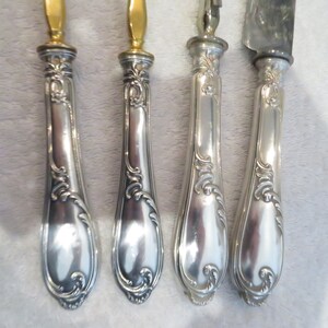 Service à Découper FRENAIS - Couteau Et Fourchette - Style Rocaille 1900 - Argent Sterling
