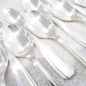 12 silver metal coffee spoons art deco style goldsmith Ercuis French Senlis model silver-plated coffee spoons 13.9cm