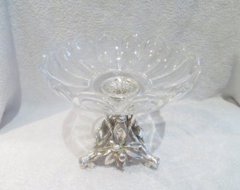 Superbe center de table bronze argenté st jugendstil Von der Jugendstil Stil Stil Cristal Baccarat ? Prachtvolle 1900 Bronze, Kristall Mittelstück Obstschale