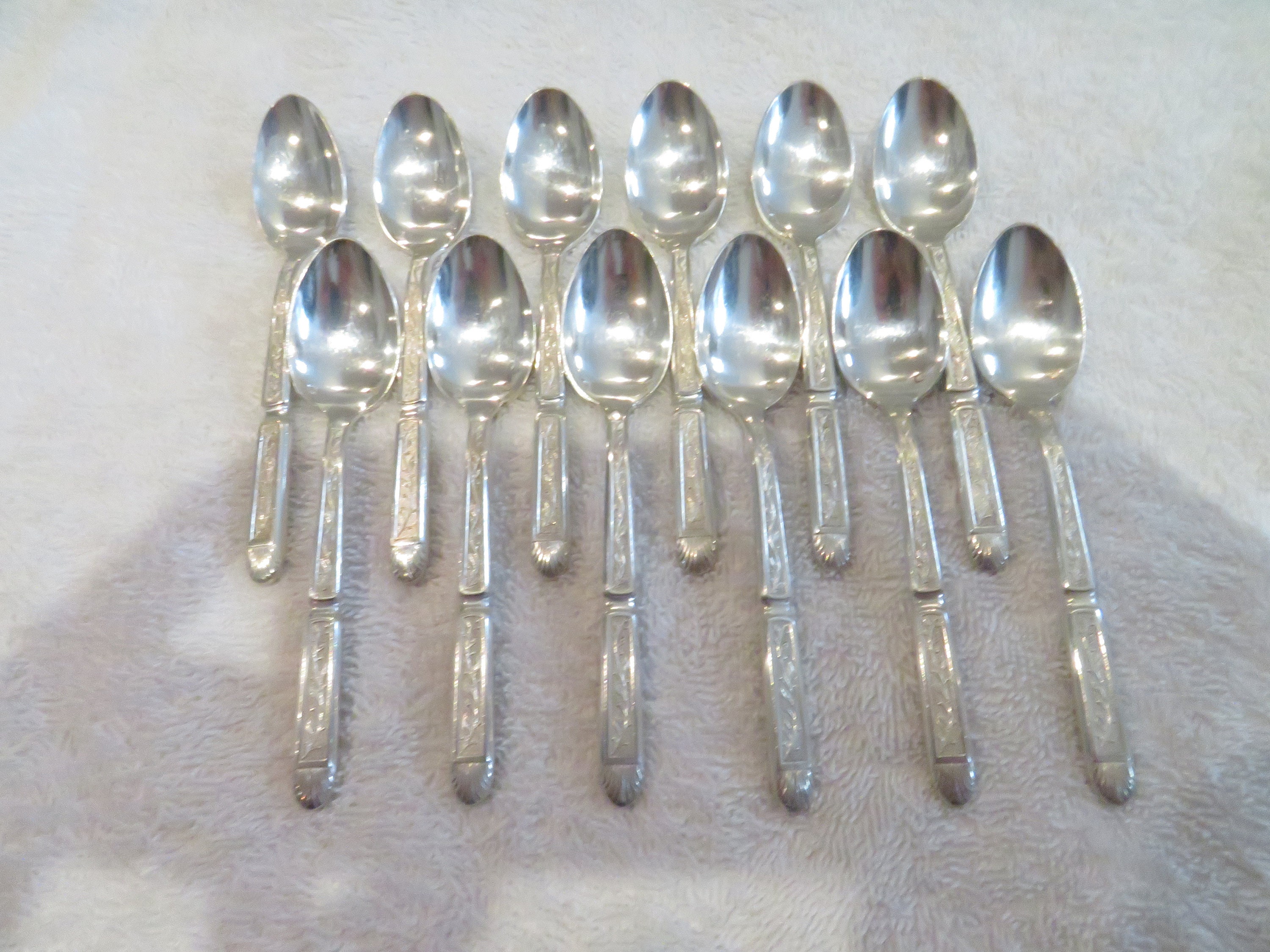 Set van 12 mokka-lepels, roestvrij staal 18/10, 113 mm lang