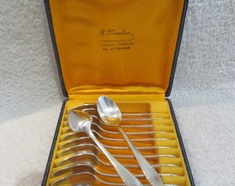 12 Cuillères à Moka Argentées – Pieds De Chèvre – Orfèvre GM