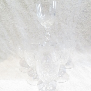 7 white wine glasses 12cl Baccarat crystal size 6073 early 20th c French crystal white wine glasses 12.3cm