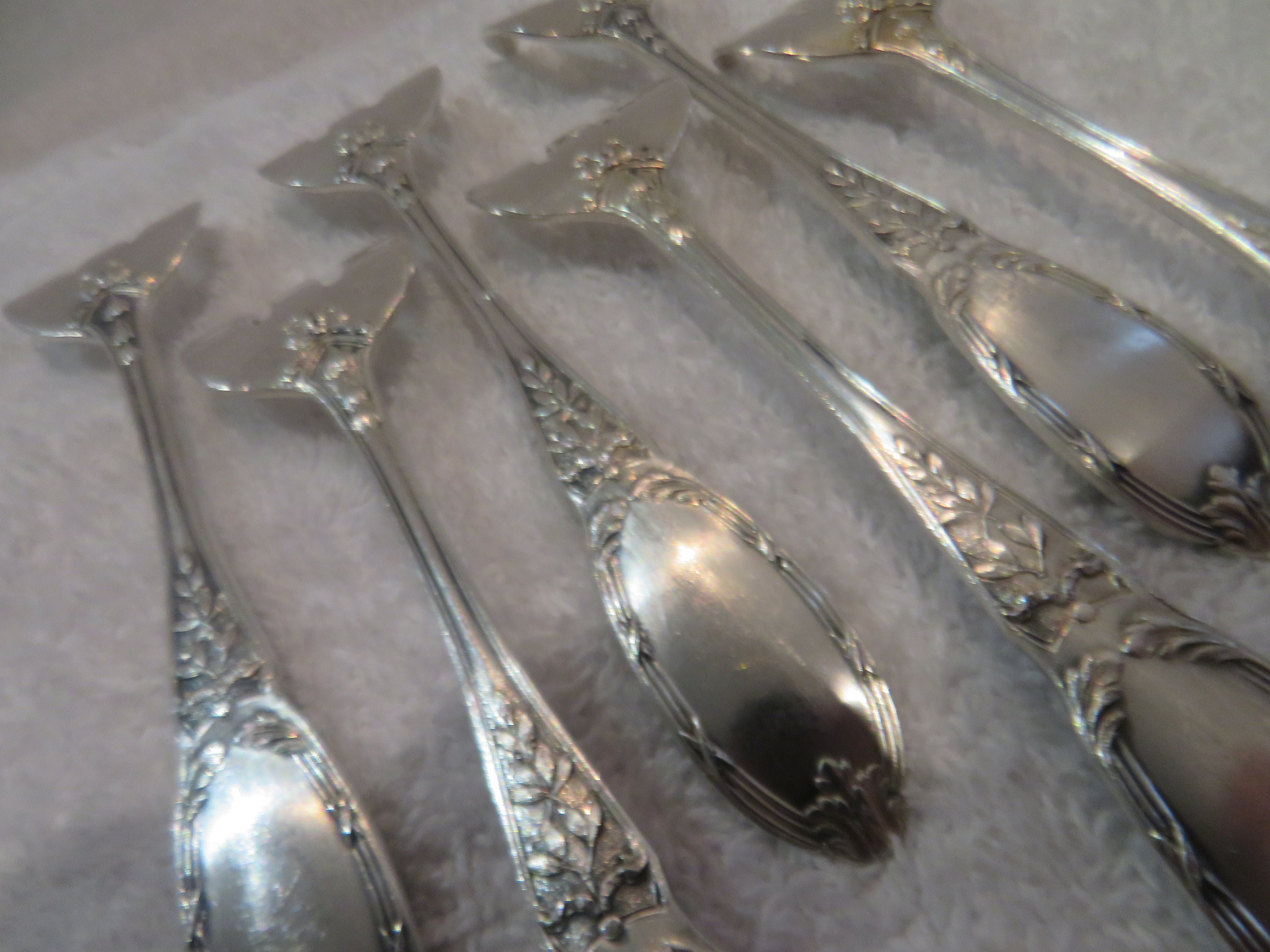 6 Silver-plated Oyster Forks Louis XVI Style Goldsmith Saint