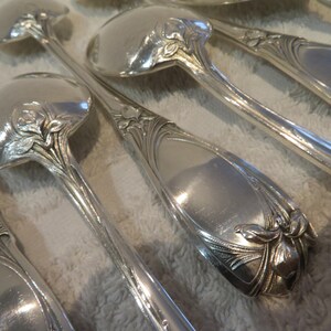 12 Silver-plated Soup Spoons With Orchid Decoration, Maxim's