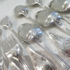 12 couverts de table argent 950 Mercure estilo imperio decoración ailes & antorchas Magnífico francés 950 exportación plata 24p juego de cubiertos para la cena