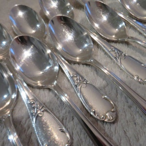 12 teaspoons silver metal goldsmith F Frionnet model Varenne LXV Vintage French silver-plated coffee spoons 14.5cm