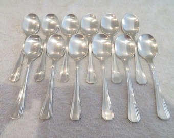 12 cuillères à glace christofle modèle rubans croise en métal argenté | Métal argenté modèle