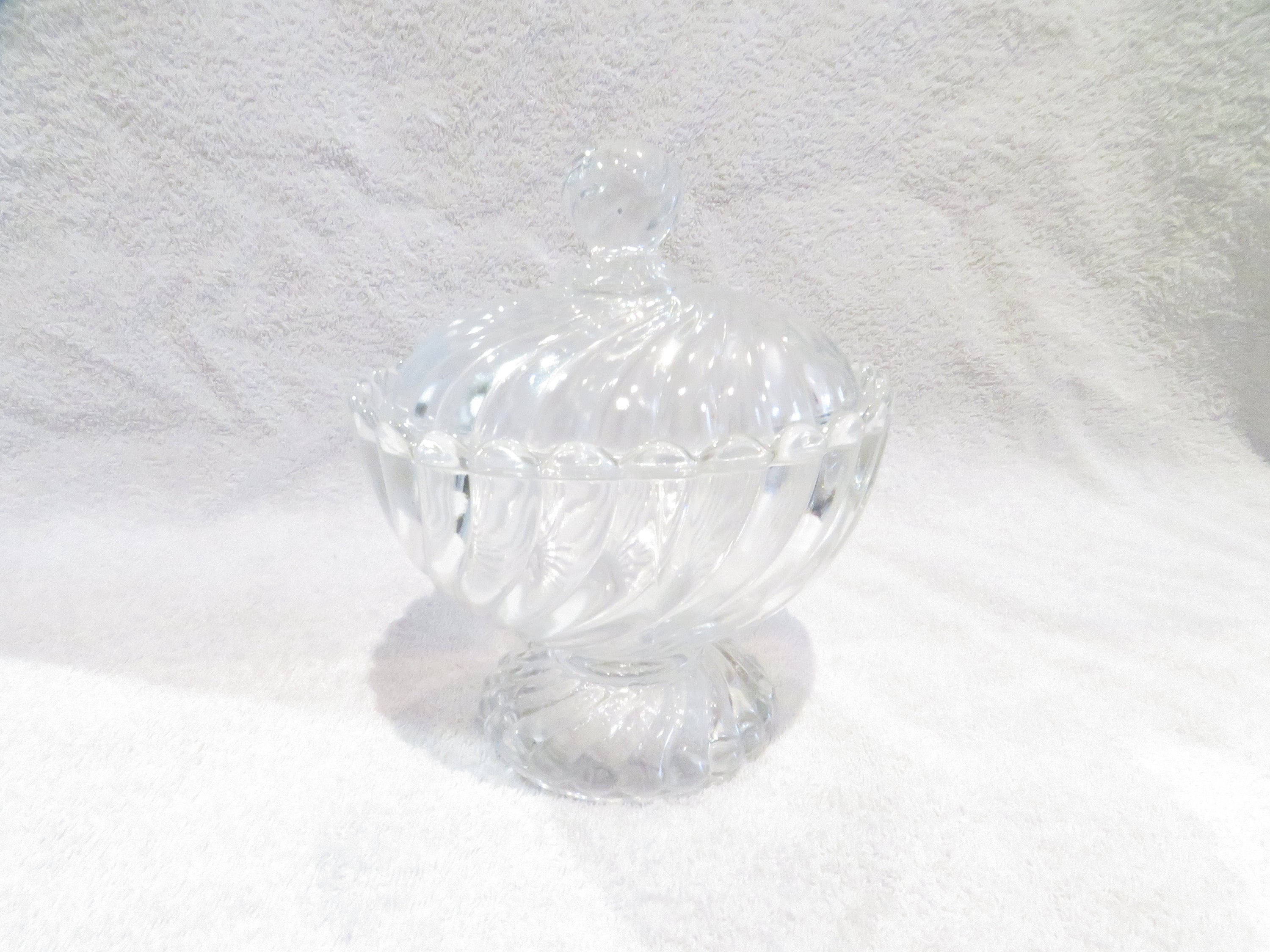 Large Baccarat Crystal Sugar Bowl French Bamboo Model Crystal