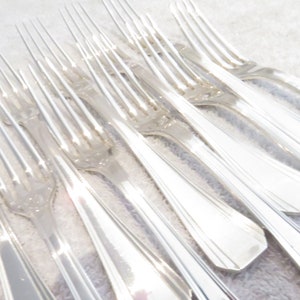 11 Christofle goldsmith silver metal dessert forks Boreal model art deco Vintage silver-plated dessert forks 18.2cm