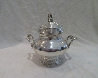 Beau sucrier argent 950 Minerve style rocaille orfèvre R Beunke 1900 French 950 silver large sugar bowl rococo style