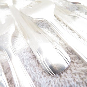 12 silver metal cake forks art deco style goldsmith JA French silver-plated pastry cake forks 14.6cm