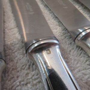 10 couteaux de table métal argenté style art deco orfèvre Alfenide French silver-plated dinner knives 24,8cm image 5