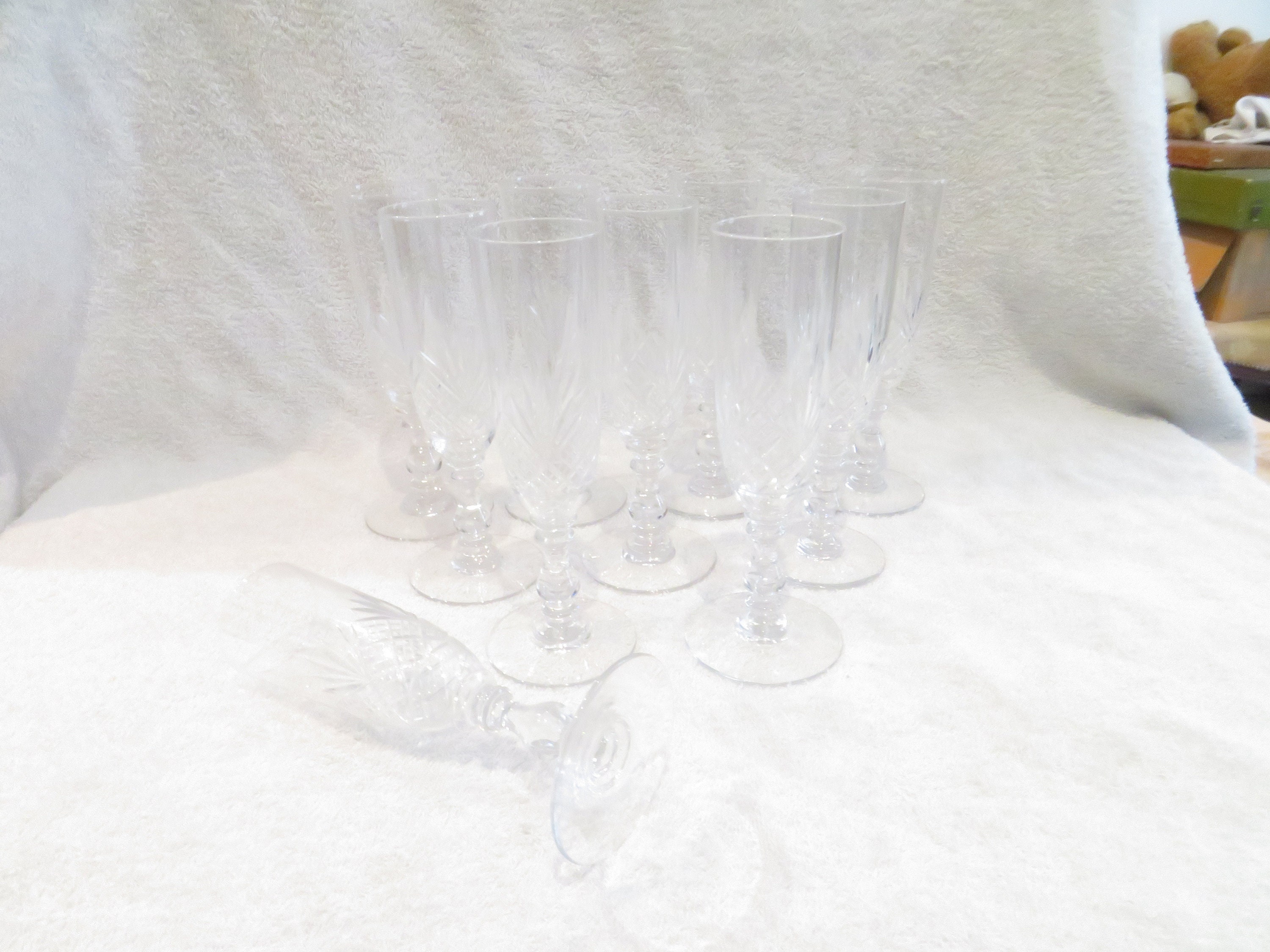 10 champagne flutes 11cl Baccarat crystal size 6073 early 20th c French crystal Champagne flutes 17.3cm