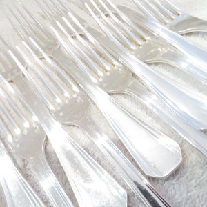 12 silver metal table forks goldsmith Christofle model Boreal Vintage French silver-plated dinner forks 20.7cm