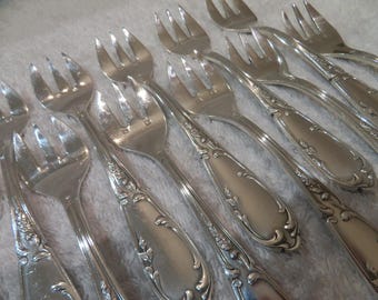 6 Silver-plated Oyster Forks Louis XVI Style Goldsmith Saint