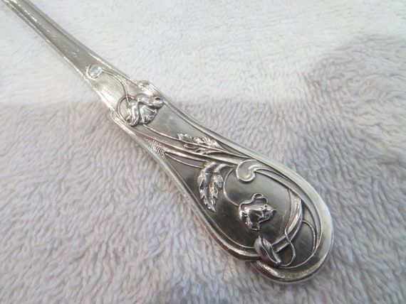 フランスシルバースプーンアール・ヌーボー蓮シルバー950純銀