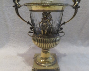 Exceptionnel confiturier argent vermeil 950 vieillard et crystal style empire orfèvre VXG Paris 1819 1838 950 gilded silver, crystal jam pot