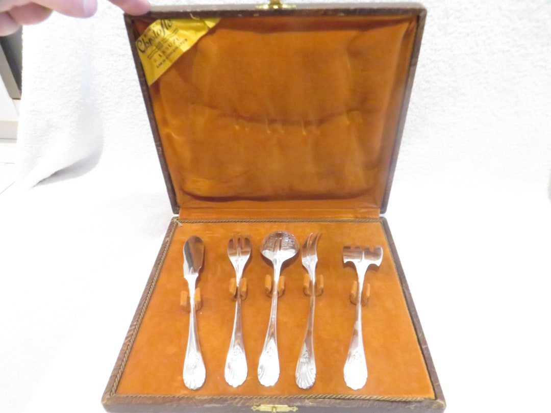Coffret d'orfevrerie couvert à poisson service ménagère métal argenté vaisselle orfèvres Comargent noel fete cadeau - Arts de la table