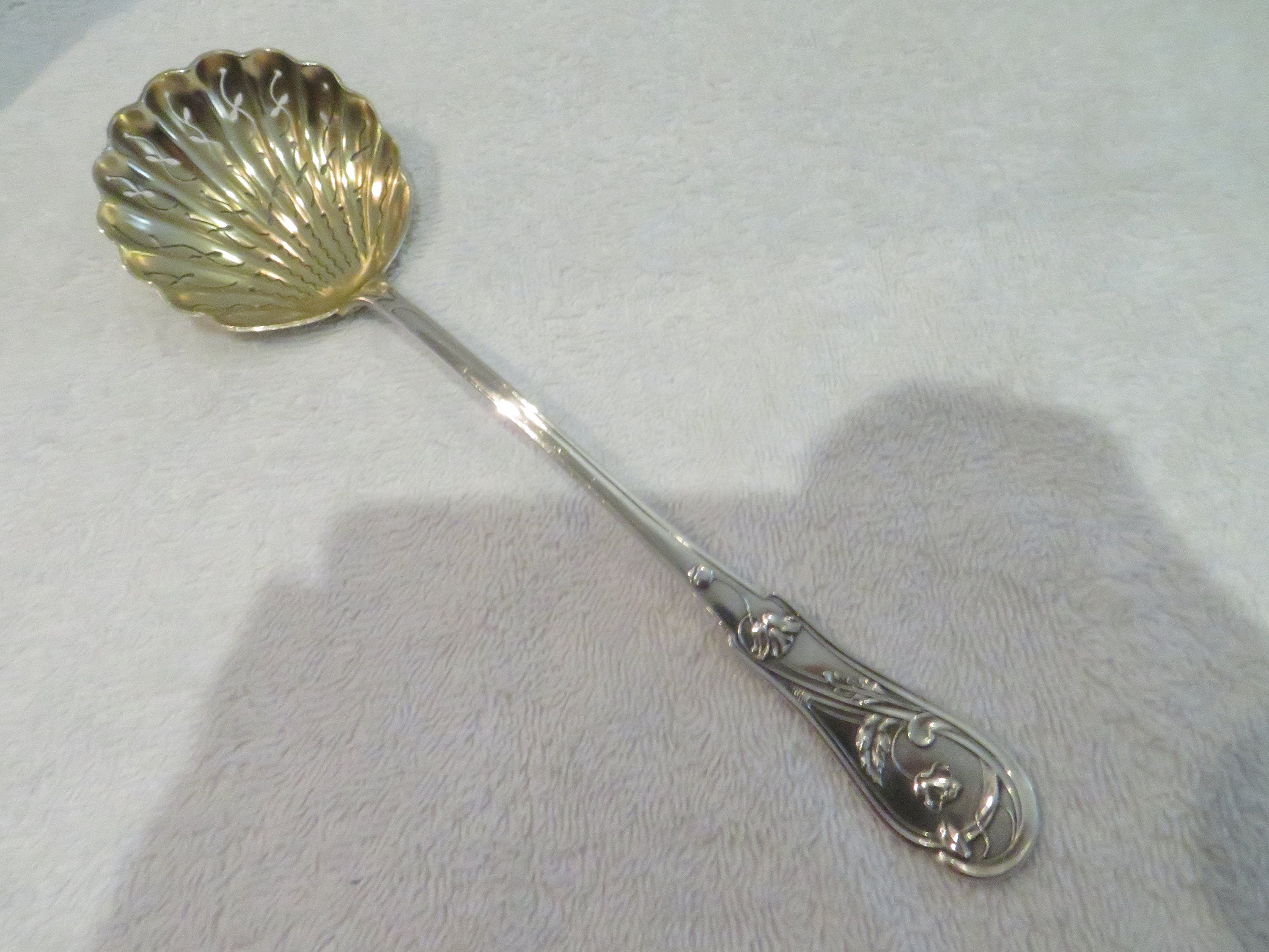 フランスシルバースプーンアール・ヌーボー蓮シルバー950純銀