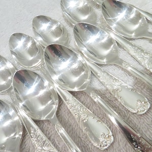 11 Spoons Mocha Metal Silver Rococo Style Goldsmith Liberty Vintage French Silver-plated Half Cup Spoons 11.8cm