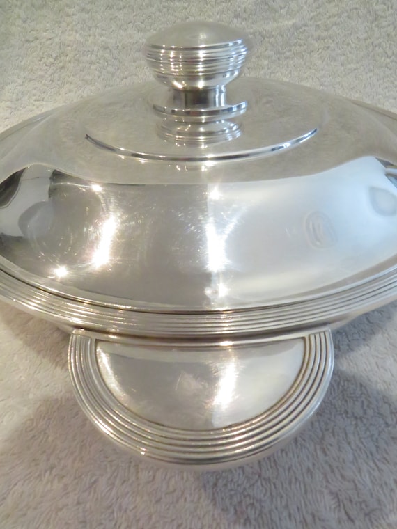 Légumier En Métal Argenté – Plat Vintage, Occasion
