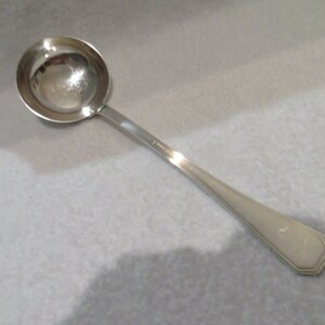 Silver metal soup ladle goldsmith Christofle model America Vintage French silver-plated soup ladle 32.6cm