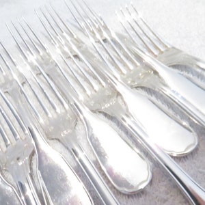 10 forchette da dessert in metallo argentato argentiere Christofle modello Versailles Forchette da dessert placcate in argento vintage 17,1 cm