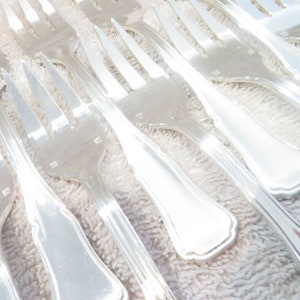 12 silver-plated cake forks decor contours violin goldsmith PD Vintage French silver-plated pastry cake forks