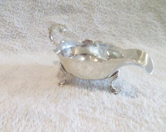 Magnifique petite saucière argent anglais 925 Londres 1737 estilo Georgien Gorgeous 1737 Londres plata de ley pequeño barco de salsa 117g