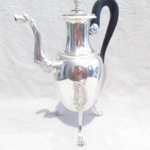 Large coffee pot 1.1L 950 silver Old man Empire style goldsmith N Xavier Goulin Gorgeous 1830 French 950 dilver large coffee pot 29.3cm