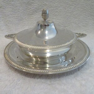 Superbe bouillon couvert argent 950 Minerve style Empire orfèvre Odiot Magnificent late 19th c 950 silver individual soup covered bowl