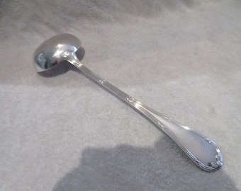 Soup ladle silver metal goldsmith Christofle model Rubans Louis XVI vintage French silver-plated soup ladle 33.4cm
