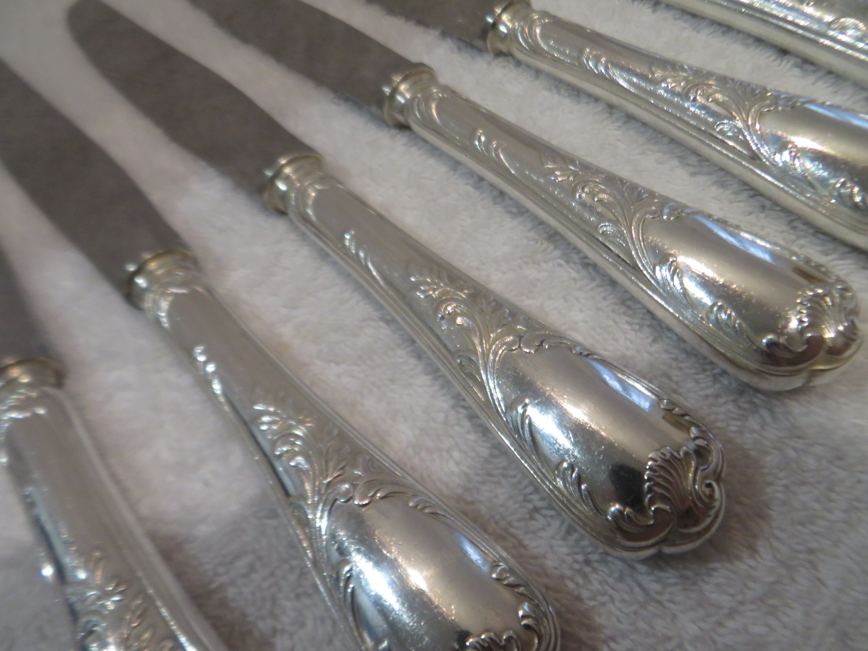Sterling Silver Knife Christofle Marly Silverplate Flatware 未使用