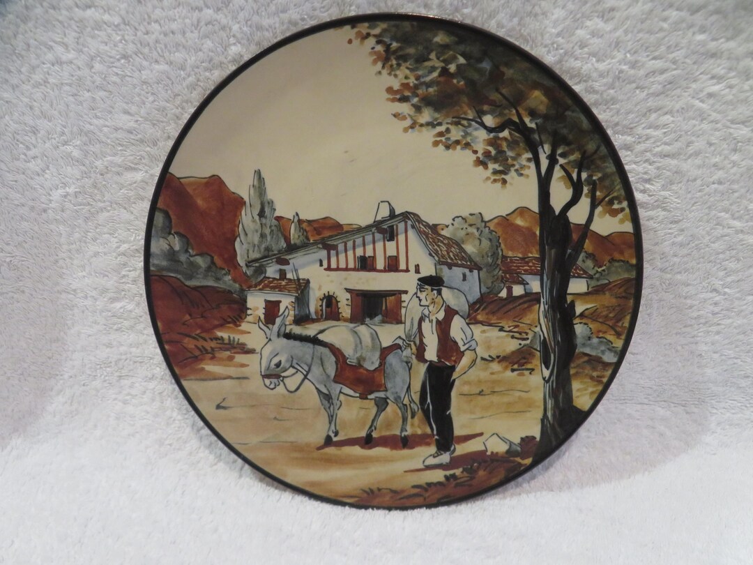 Beautiful Stoneware Plate From Ciboure Decorated With a Basque Shepherd ...