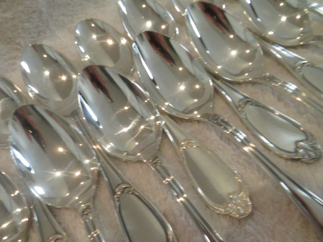 12 Esslöffel Silber Metall Stil Louis XV Goldschmied Ercuis Modell ...