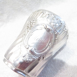 Superbe timbale 16cl argent 950 Minerve style rococo à cotes torses Henri Gorgeous 1900 French 950 silver baby cup beaker