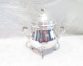 Sucrier métal argenté style rococo orfèvre Christofle modèle Marly Vintage French silver-plated sugar bowl