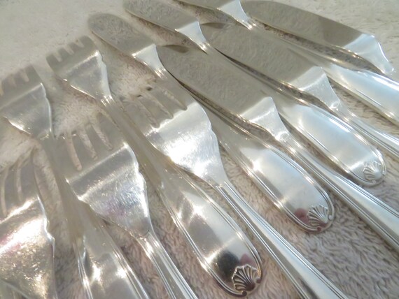 12 クリストフルフィッシュナイフ6本セット純銀メッキ